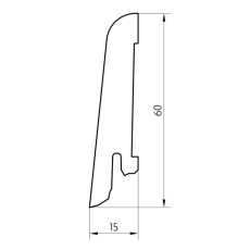 Burkle деревянный плинтус Алюминий 60x15