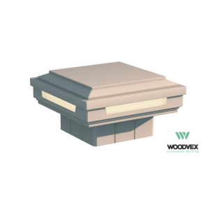 Крышка столба Woodvex с LED светильником Белый 122х122 мм