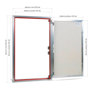 Люк распашной EuroFORMAT-R 4 поколения ЕТР 60х90