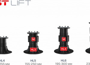 Регулируемая опора HILST LIFT HL10 (HL4+3 m1) (385-530 мм)