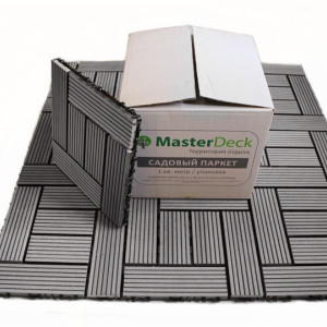 Садовый паркет из ДПК MasterDeck Антрацит 25х300х300 мм