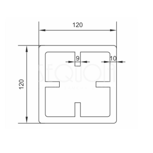 Столб опорный Sequoia Evolution 3D Gray 120х120х3000 мм