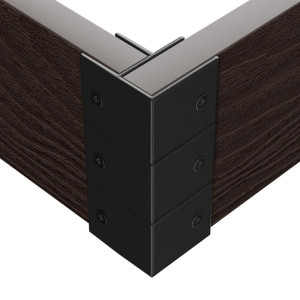 Угловой неповоротный элемент Holzhof 90град. для клумб ПВХ 150х25 мм Чёрный