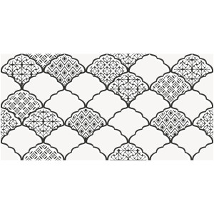 Декор Lasselsberger Эллен черно-белый  1641-8647