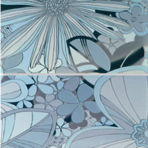 Камила панно цветы голубой 1608-0102 40х80 (комплект 4 шт)