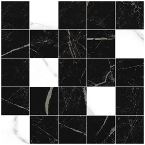 Мозаика Laparet Total Декор мозаичный чёрный MM34108 25х25