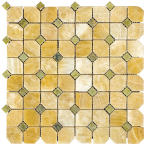 Мозаика MiR mosaic Natural Octagon Оникс, Мрамор желтый, зеленый 7M073+7M068-DP9