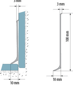 Алюминиевый плинтус Cezar LP100 10х100х2500 мм (пог. м)