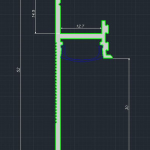 Плинтус Pro Design 7209 теневой скрытый анодированный 17.5х30х52х2700 мм (пог. м)