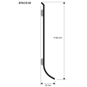 Алюминиевый плинтус Progress Profiles BTAA 60 10х60х3000 мм (пог. м)
