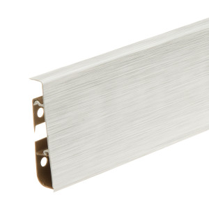 Плинтус Cezar Hi-Line Prestige M266 Алюминий белый брашированный 22х75 мм (пог. м)