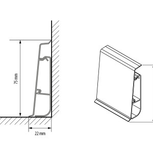 Плинтус Cezar Hi-Line Prestige M291 22х75 мм (пог. м)