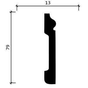 Плинтус Decor Dizayn 005-73SH 13х79х2400 мм (пог. м)