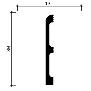 Плинтус Decor Dizayn 706-75 13х80х2400 мм (пог. м)