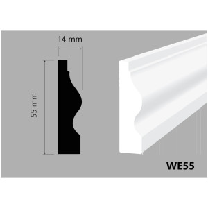 Плинтус HiWood WE55 14х55х2000 мм