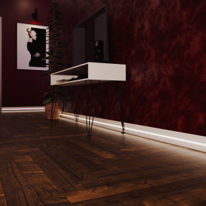 Плинтус Evrowood Белый PN 040 LED 12х80х2000 мм (пог. м)