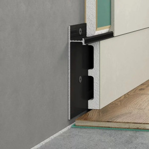 Плинтус Laconistiq Strong скрытый Чёрный анодированный 13,1х80х3000 мм (пог. м)