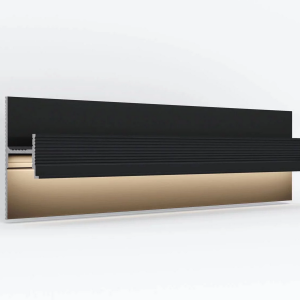 Плинтус Laconistiq Strong теневой Чёрный анодированный под подсветку 15х58х3000 мм (пог. м)