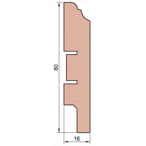 Плинтус МДФ CoSca Artiva EP07 Дуб Классический 16х80х2400 мм (пог. м)
