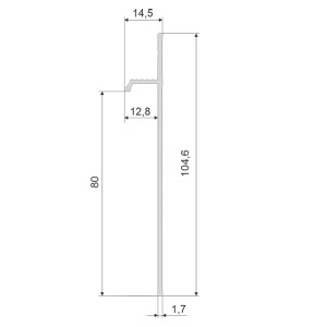Плинтус Micro 29-70-80 Скрытый Серебро анод. 14.5х80х2050 мм (пог. м)