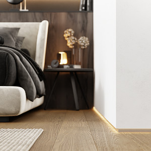 Плинтус Micro 98-69-20 Скрытый теневой Серебро 14.5х20х2500 мм (пог. м)