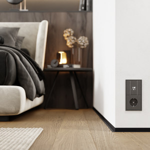 Плинтус Micro L-образный 27-87-34 Щелевой RAL9005 Чёрный эмаль (пог. м)