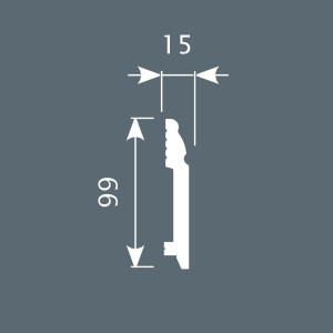 Плинтус CoSca PX027 99х15х2000 мм (пог. м)