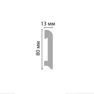 Плинтус напольный Decomaster A037 13х80х2000 мм (пог. м)
