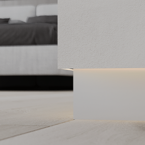 Скрытый плинтус Ликорн C-02.2.1 Серебристый блестящий 13.3х105(80) мм (пог. м)