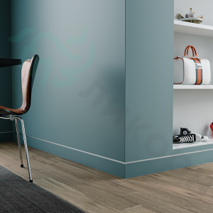 Скрытый плинтус Ликорн (C-02.2.2) под свет с вставкой под покраску (К-27.70) 13.3х105 мм (пог. м)