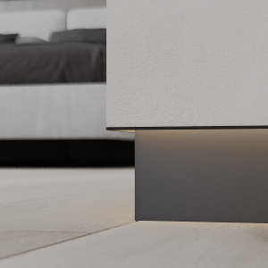 Скрытый плинтус Ликорн С-08.2.3 Чёрный матовый 13.3х60(33,6) мм (пог. м)