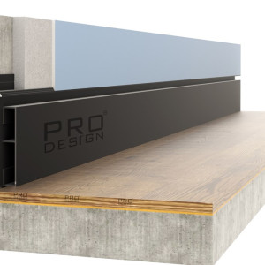 Вставка плинтус Pro Design Алюминиевая Чёрный муар 1965 12х70 мм (пог. м)