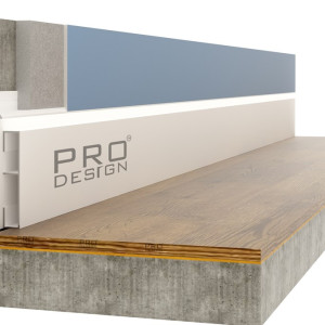 Вставка плинтус Pro Design Алюминиевая Белый муар 1964 12х80 мм (пог. м)