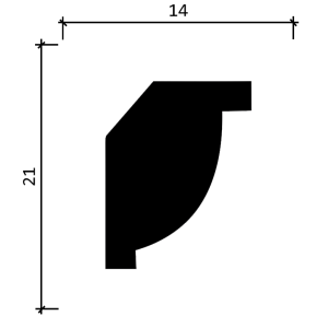 Карниз Decor Dizayn DD09 14x21х2000 мм (пог. м)