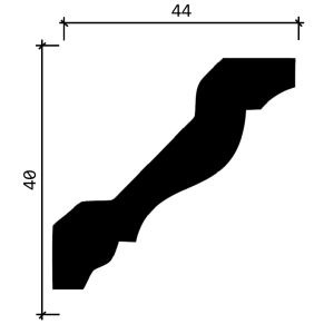 Карниз Decor Dizayn DD21 40x44х2000 мм (пог. м)