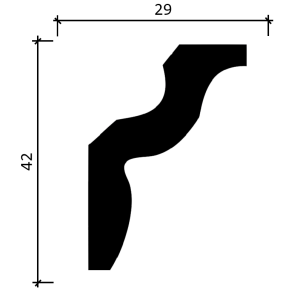 Карниз Decor Dizayn DD22 29x42х2000 мм (пог. м)