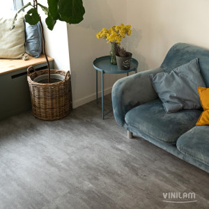 Кварцвиниловая плитка ПВХ Vinilam Ceramo XXL 2,5 мм 71614 Цемент Светлый