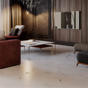 Кварцвиниловая плитка ПВХ Vinilam Ceramo XXL 2,5 мм 83444 Итальянский Мрамор