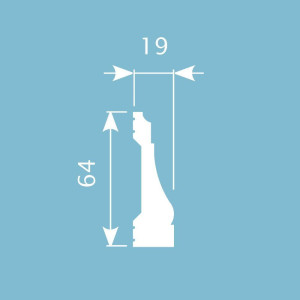 Молдинг CoSca MX016 64х19х2000 мм (пог. м)