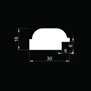 Молдинг МДФ Evrowood 30x16x2000 MP02 для панели PL02 и PL03