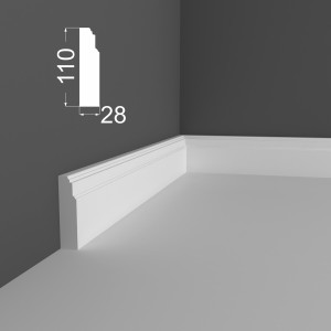 Плинтус Deartio P10.110.28 Белый под покраску 28х110х2070 мм (пог. м)