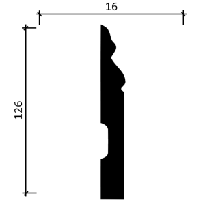 Плинтус Decor Dizayn DD50 16х126х2000 мм (пог. м)