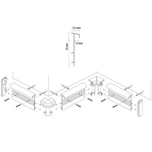 Плинтус для ковролина Cezar Listwa 101 13х53 мм (пог. м)