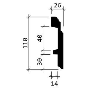 Плинтус Европласт 1.53.101 полиуретановый гибкий 26х110х2000 мм