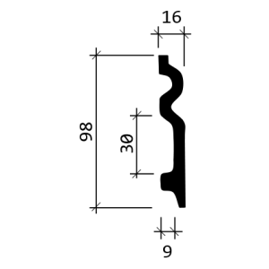 Плинтус Европласт 1.53.109 полиуретановый гибкий 16х98х2000 мм