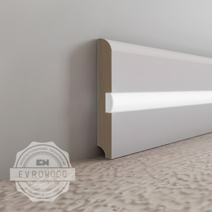 Плинтус Evrowood Белый PN 050 LED 12х80х2000 мм (пог. м)