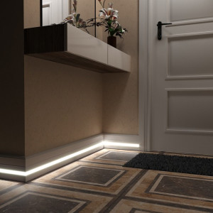 Плинтус Evrowood Белый PN 120 LED 16х110х2000 мм (пог. м)