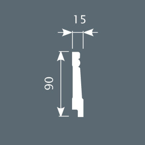 Плинтус CoSca PX016 90х15х2000 мм (пог. м)