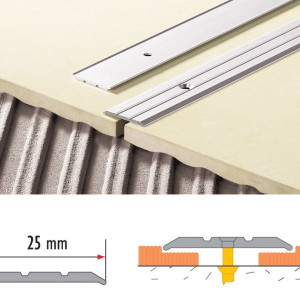 Порог алюминиевый Cezar LPP 25 1.0 п.м. Алюминий полированный