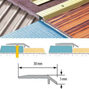 Порог алюминиевый косой Cezar LPS 30х5 мм 2 п.м. Оливка матовая